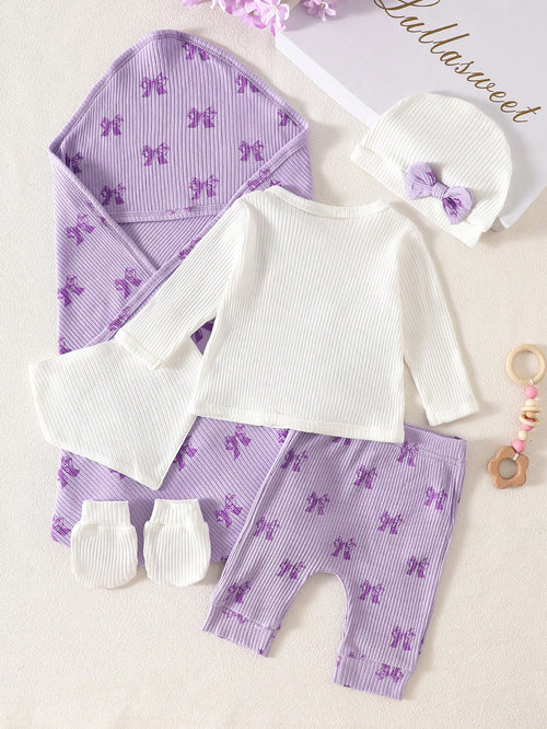 6Pcs Newborn Baby Girl Cotton Clothes Set