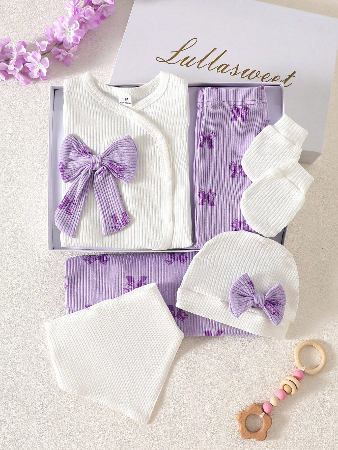 SHEIN Ensemble de 6 vêtements en coton pour nouveau-né fille