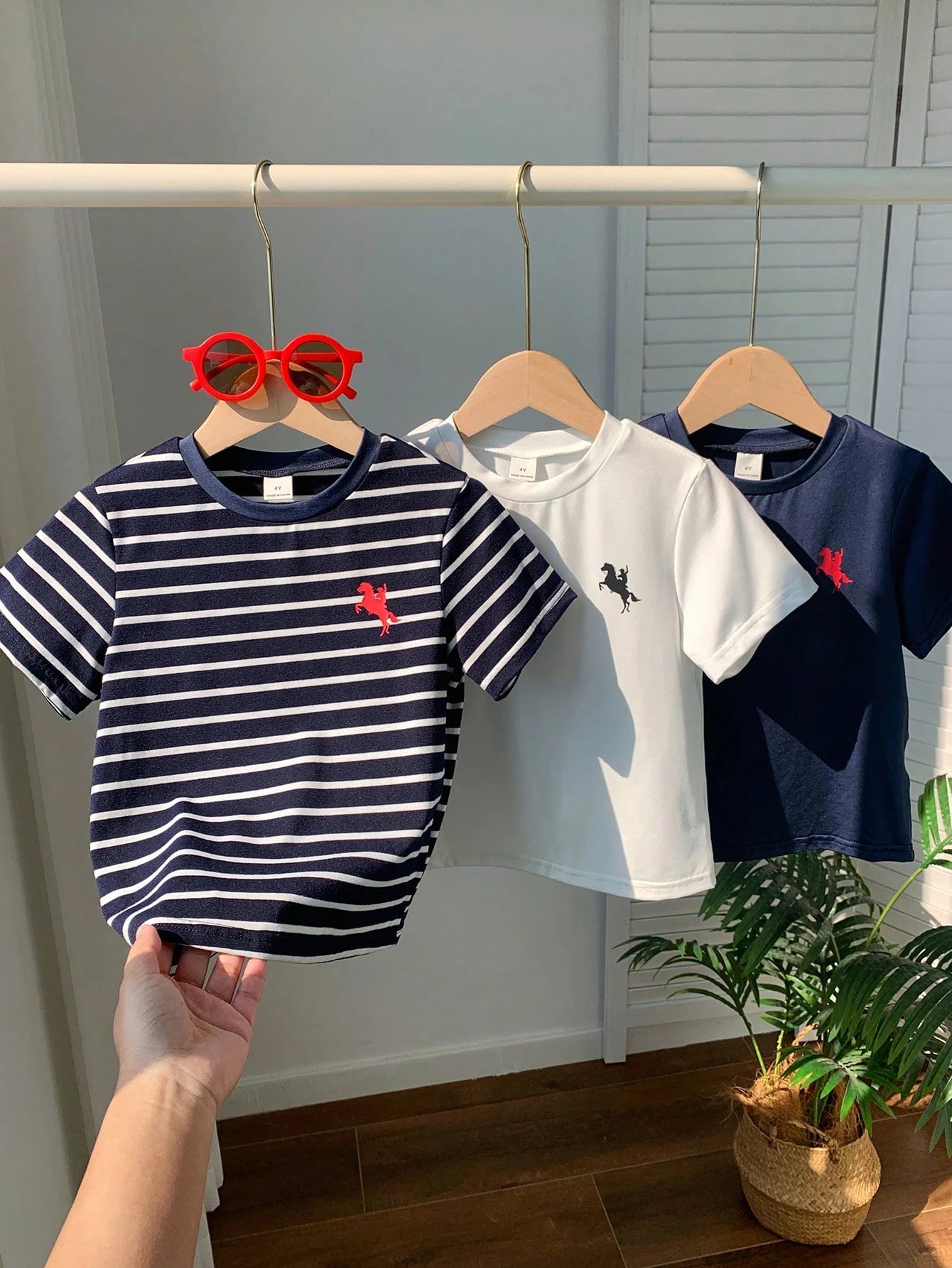 Lot de 3 T-shirts Garçon Rayés Graphiques Rétro