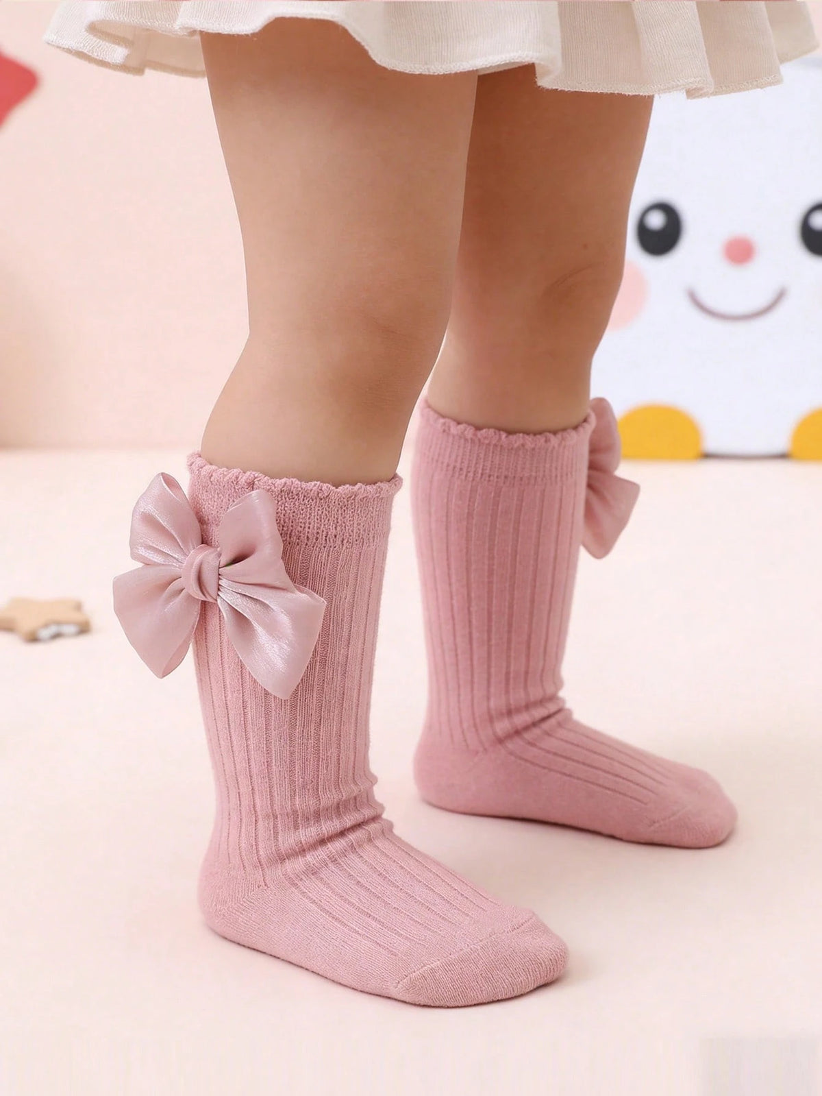 6 Pairs Baby Girls' Lovely Colorful Knee High Socks For Everyday Wear