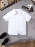 Boys' White Formal Short-Sleeve Shirt