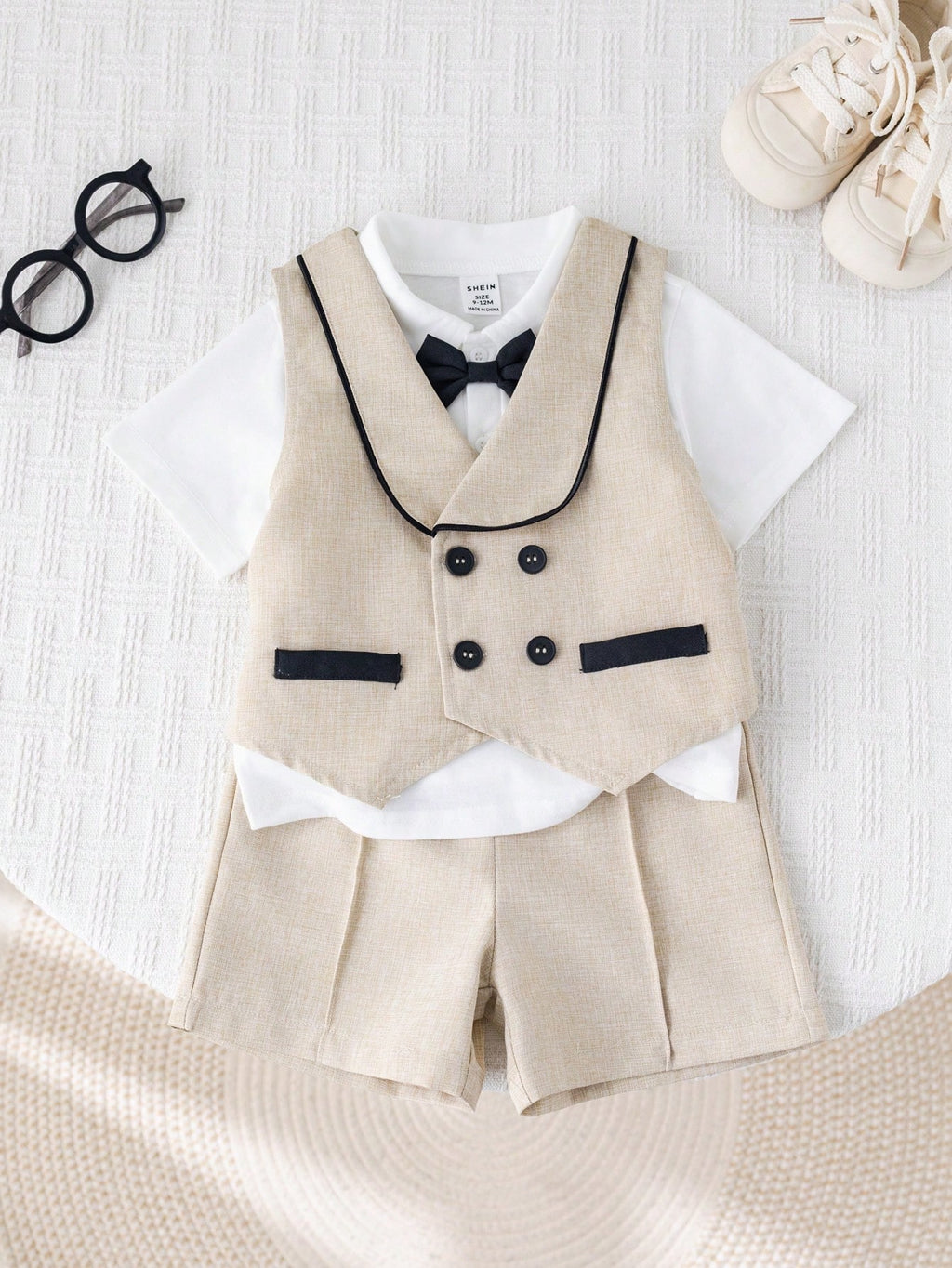 Beige Black Gentleman Suit 5