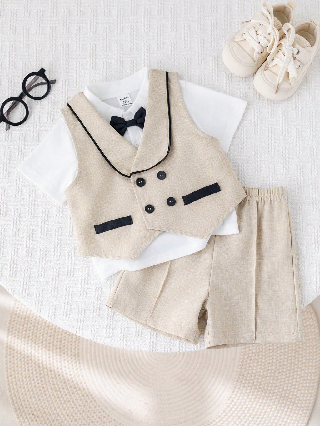 Beige Black Gentleman Suit 6