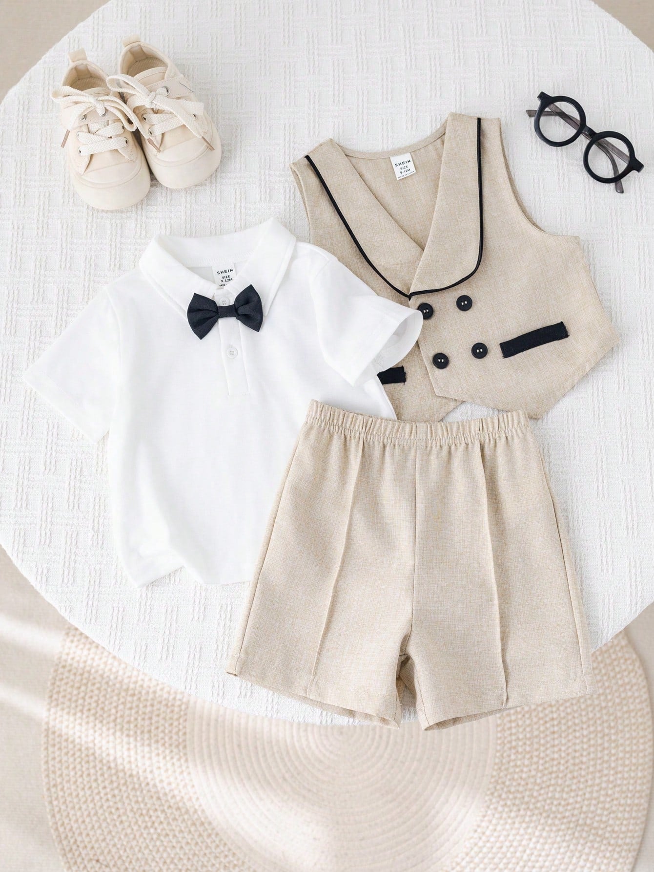 Beige Black Gentleman Suit 8