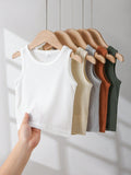 Playful Pals 5pcs/Set Baby Boy White Tank Tops Multicolor