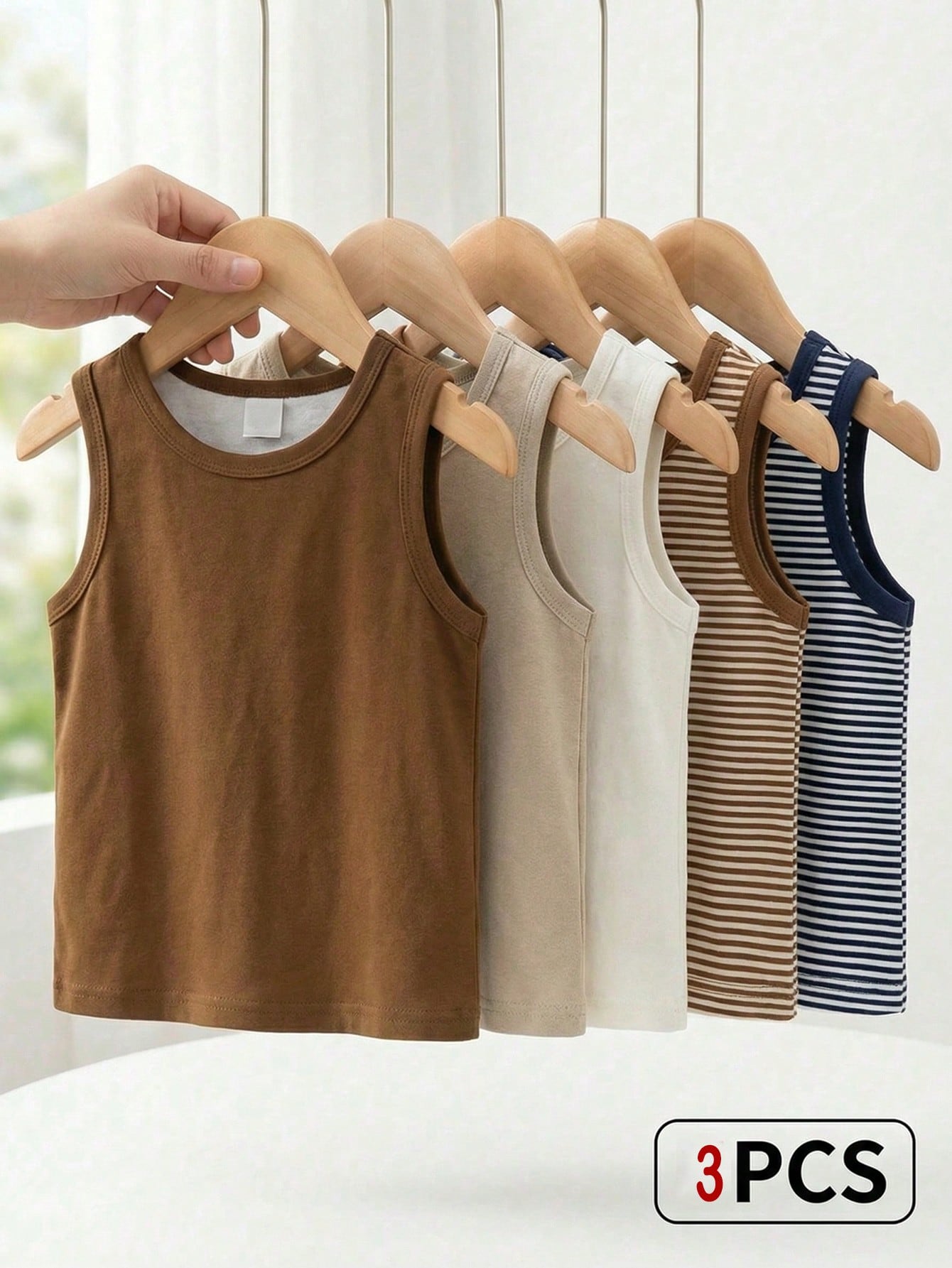 Baby Boy Casual Simple Tank Top 3pcs Set Suitable For Summer