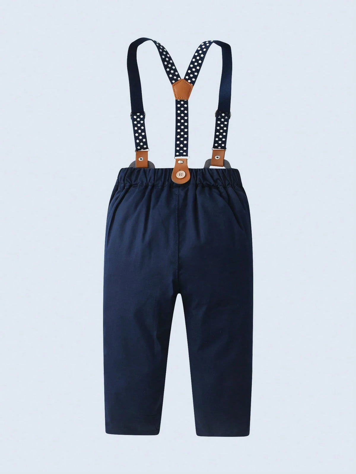 Baby Boy Polka Dot Shirt Overalls Bow Tie Hat 3 Piece Set