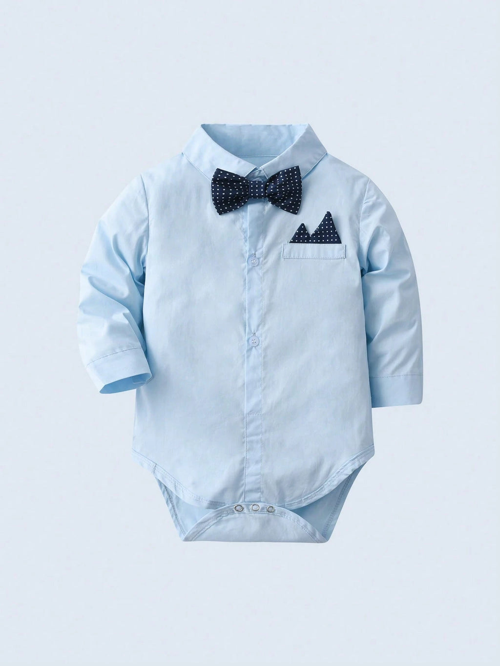 Baby Boy Polka Dot Shirt Overalls Bow Tie Hat 3 Piece Set