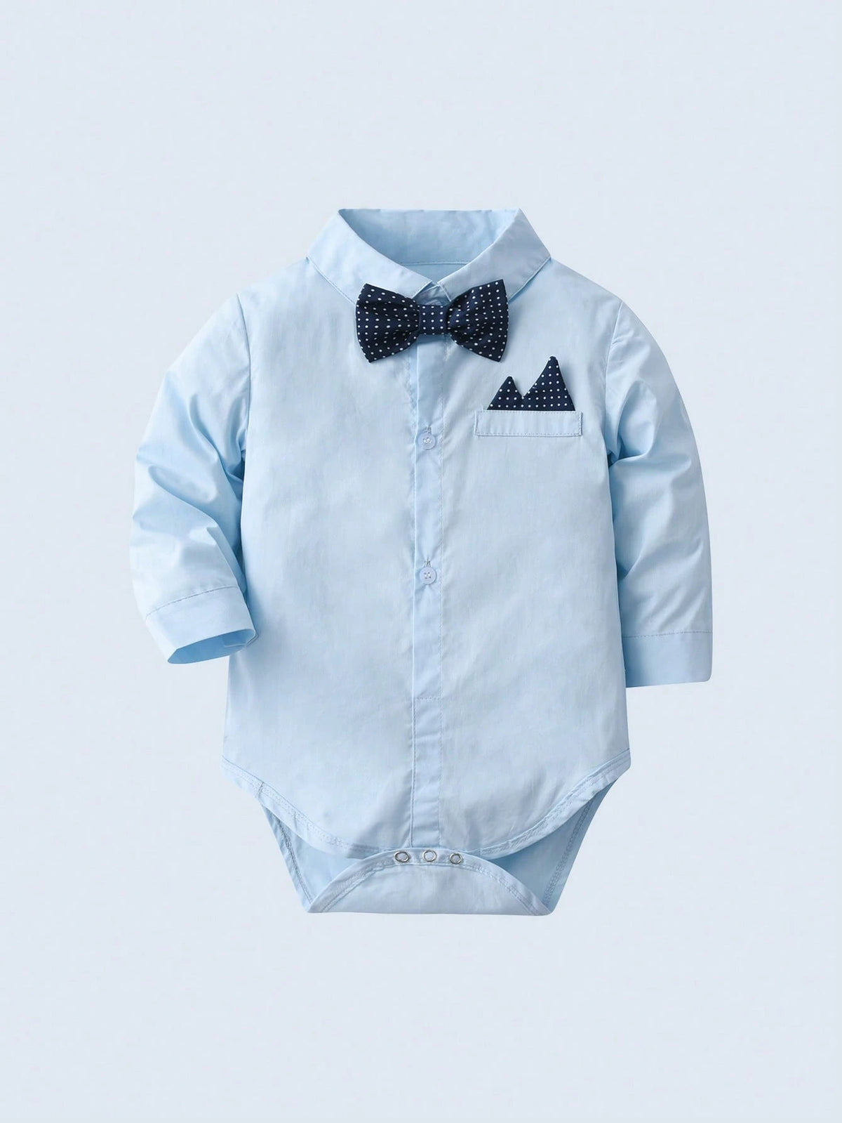 Baby Boy Polka Dot Shirt Overalls Bow Tie Hat 3 Piece Set