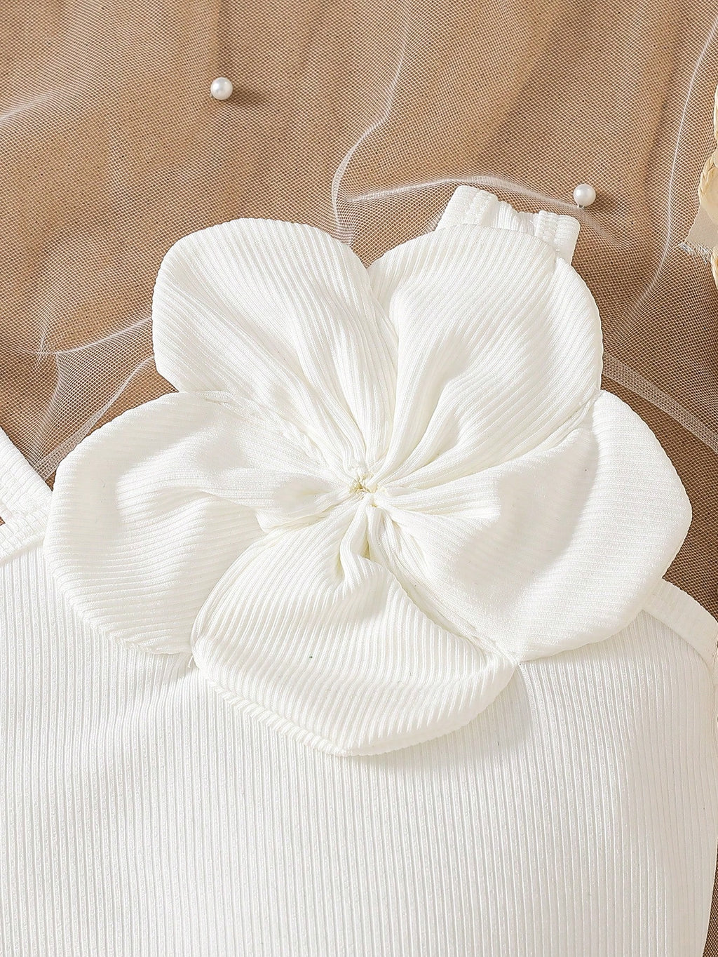 Ensemble deux pièces asymétrique fleuri rose et blanc pour bébé fille Souflis