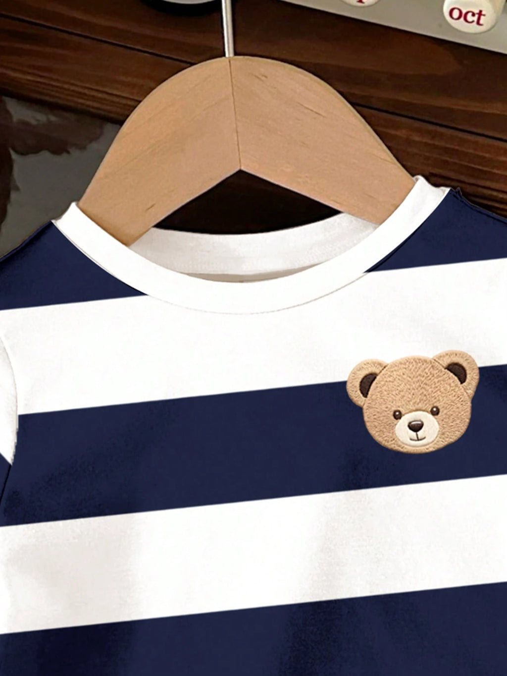 T-shirt Garçon Ours Style Collégial Rayé