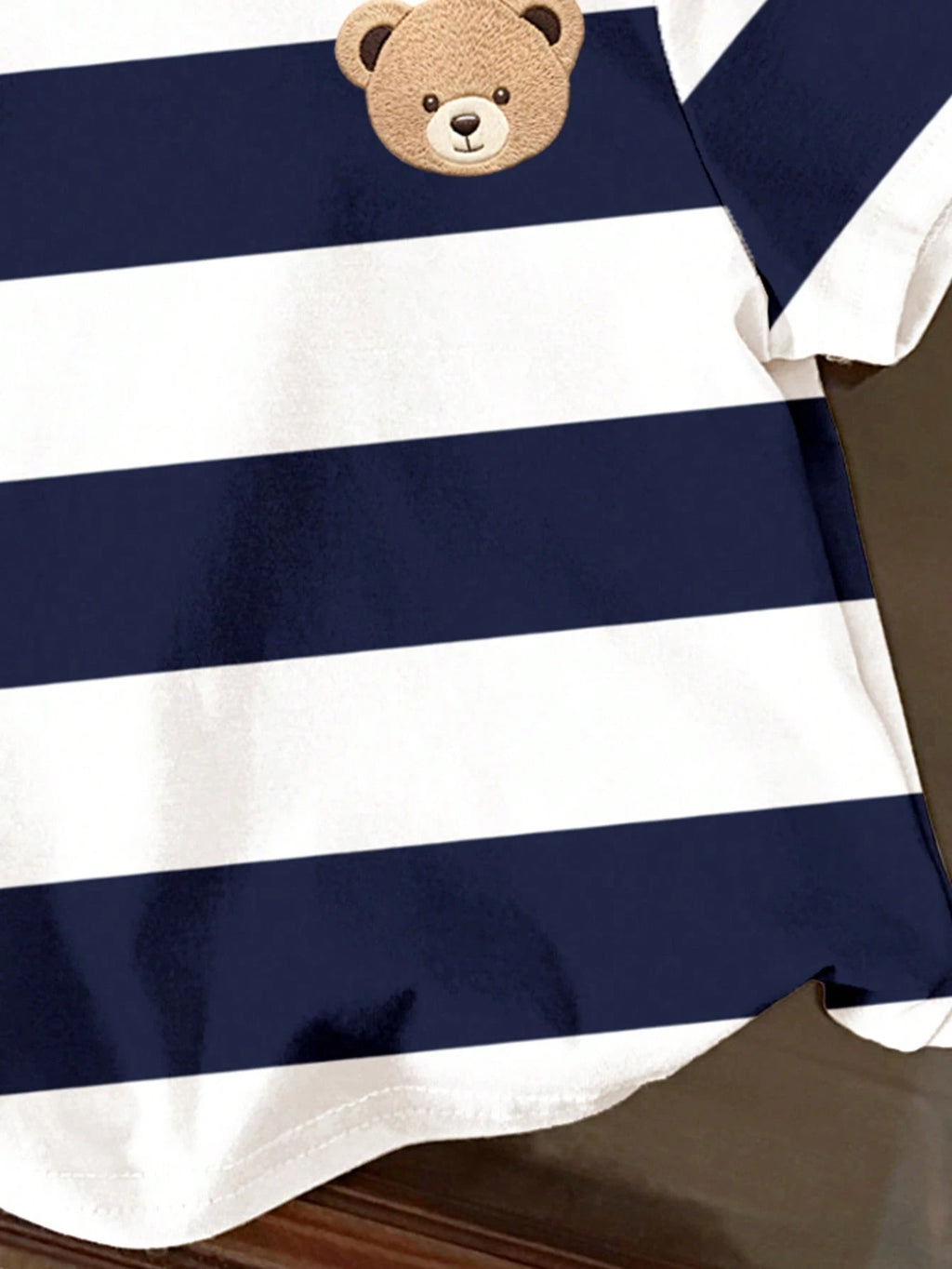 T-shirt Garçon Ours Style Collégial Rayé