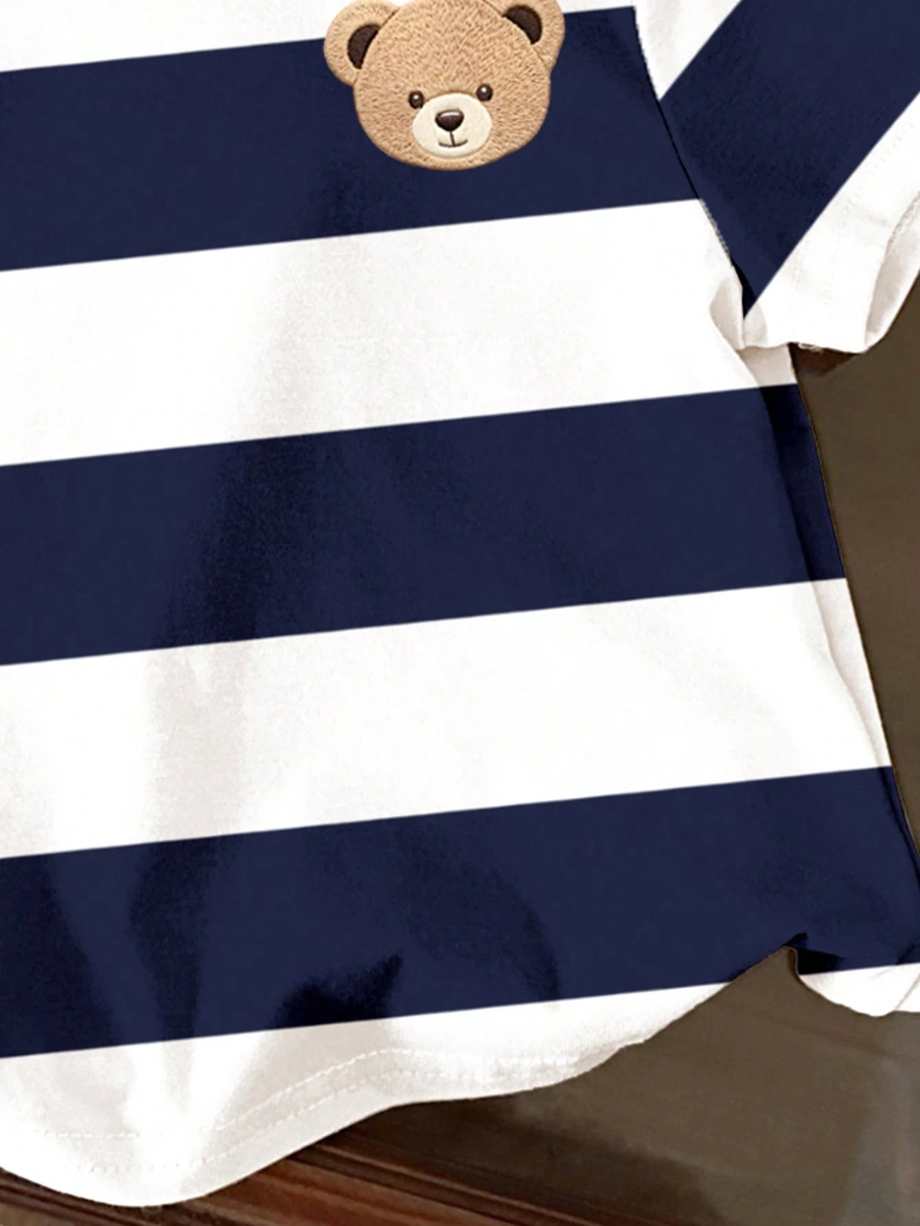 T-shirt Garçon Ours Style Collégial Rayé