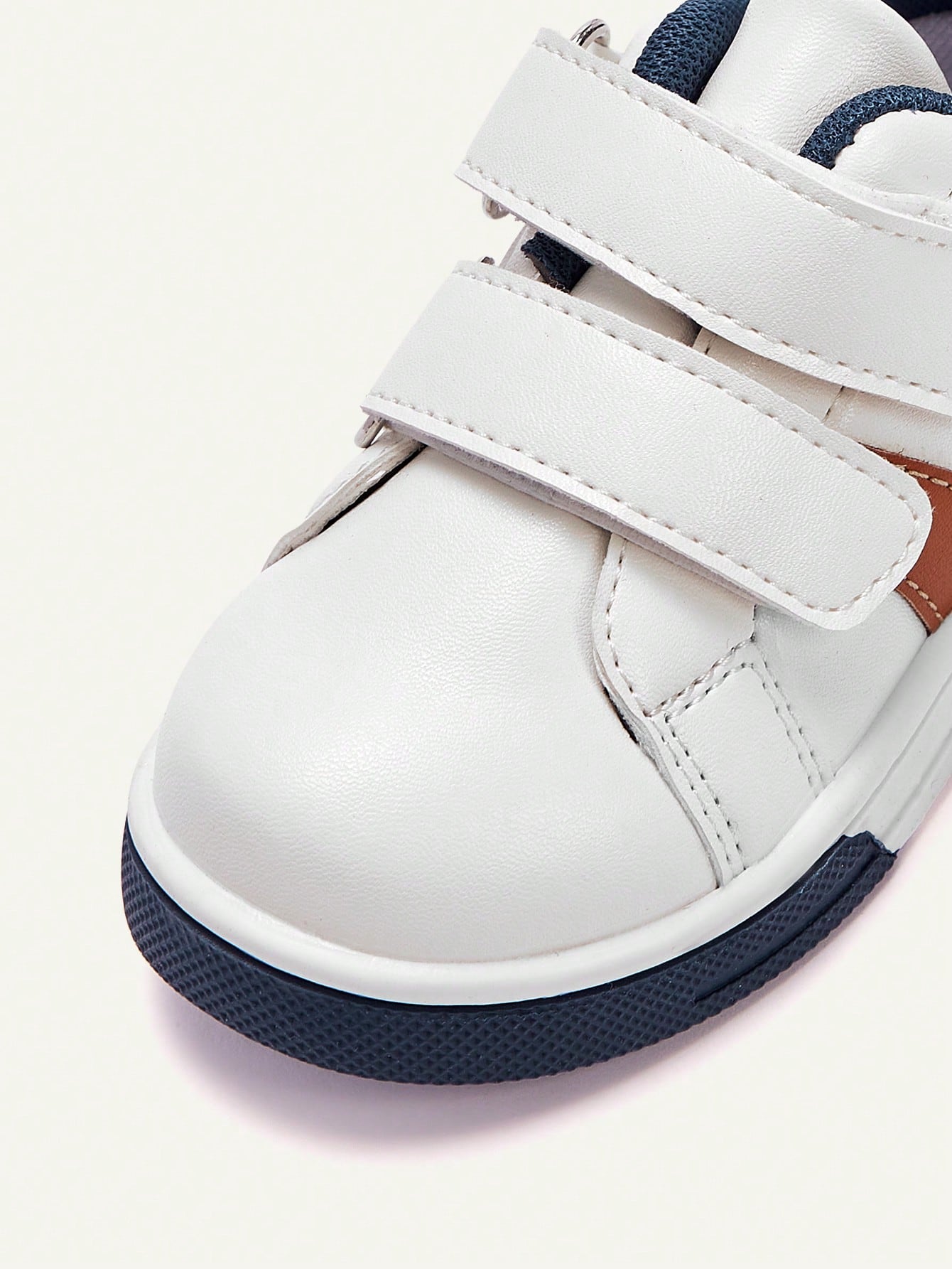 Cozy Pixies Boys' Brown Two-Tone Flat Casual Sneakers  White