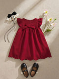 Robe d'été rouge bordeaux pour bébé fille Souflis