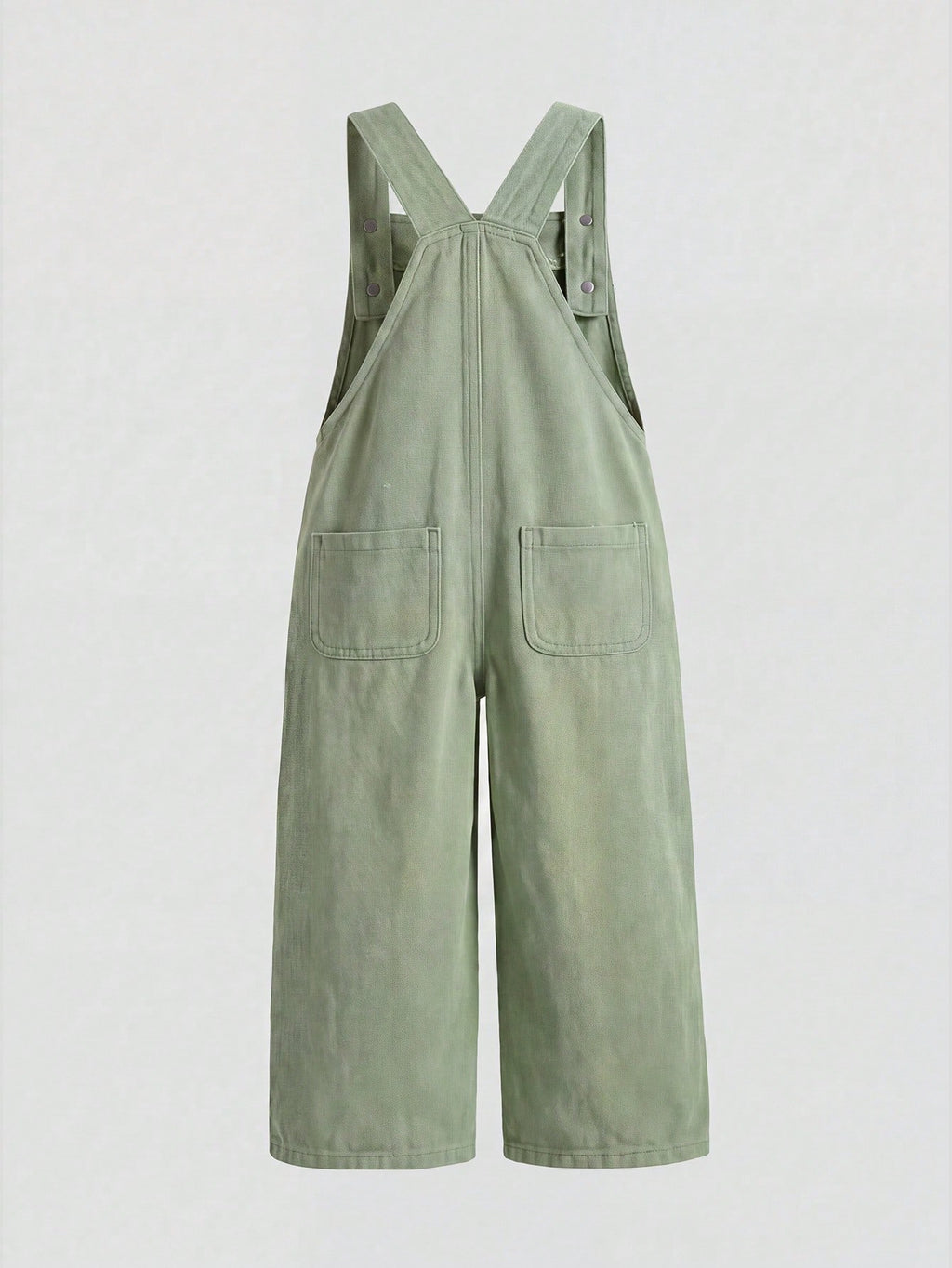Young Girl Heart Print Cotton Bib Overalls Mint Green
