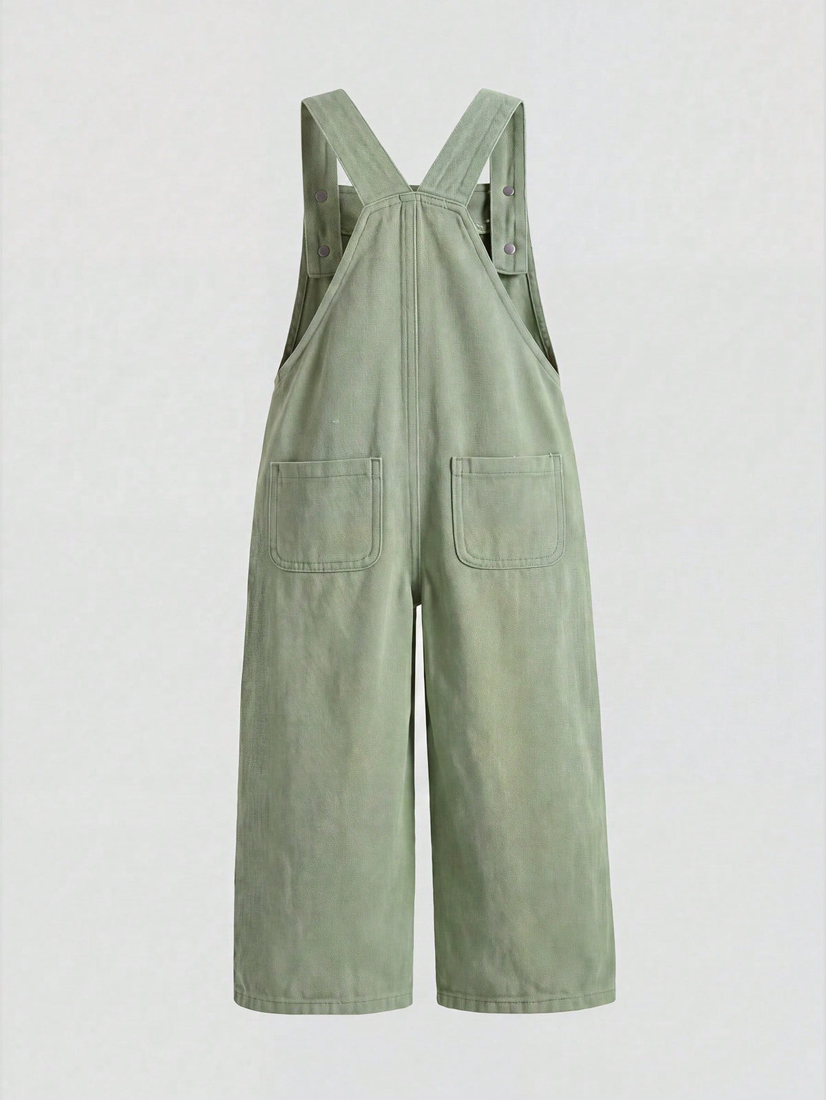 Salopette courte en coton à motif cœurs pour fille, vert menthe