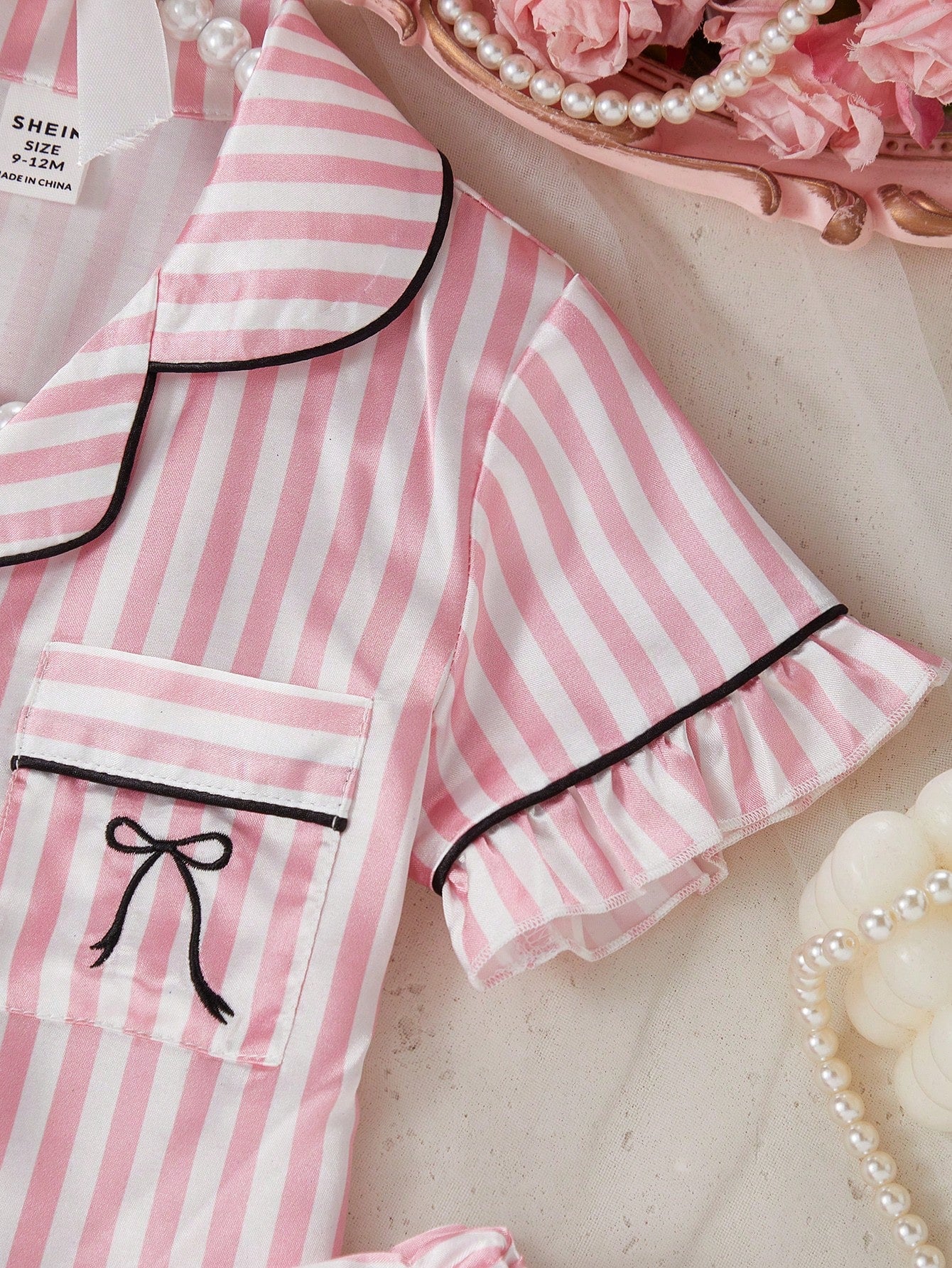 Ensemble de pyjama Souflis 2 pièces pour bébés filles, adorable, rose, d'été
