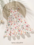 Robe sans manches décontractée à imprimé floral Bambinoo x Cozy Pixies pour bébé fille