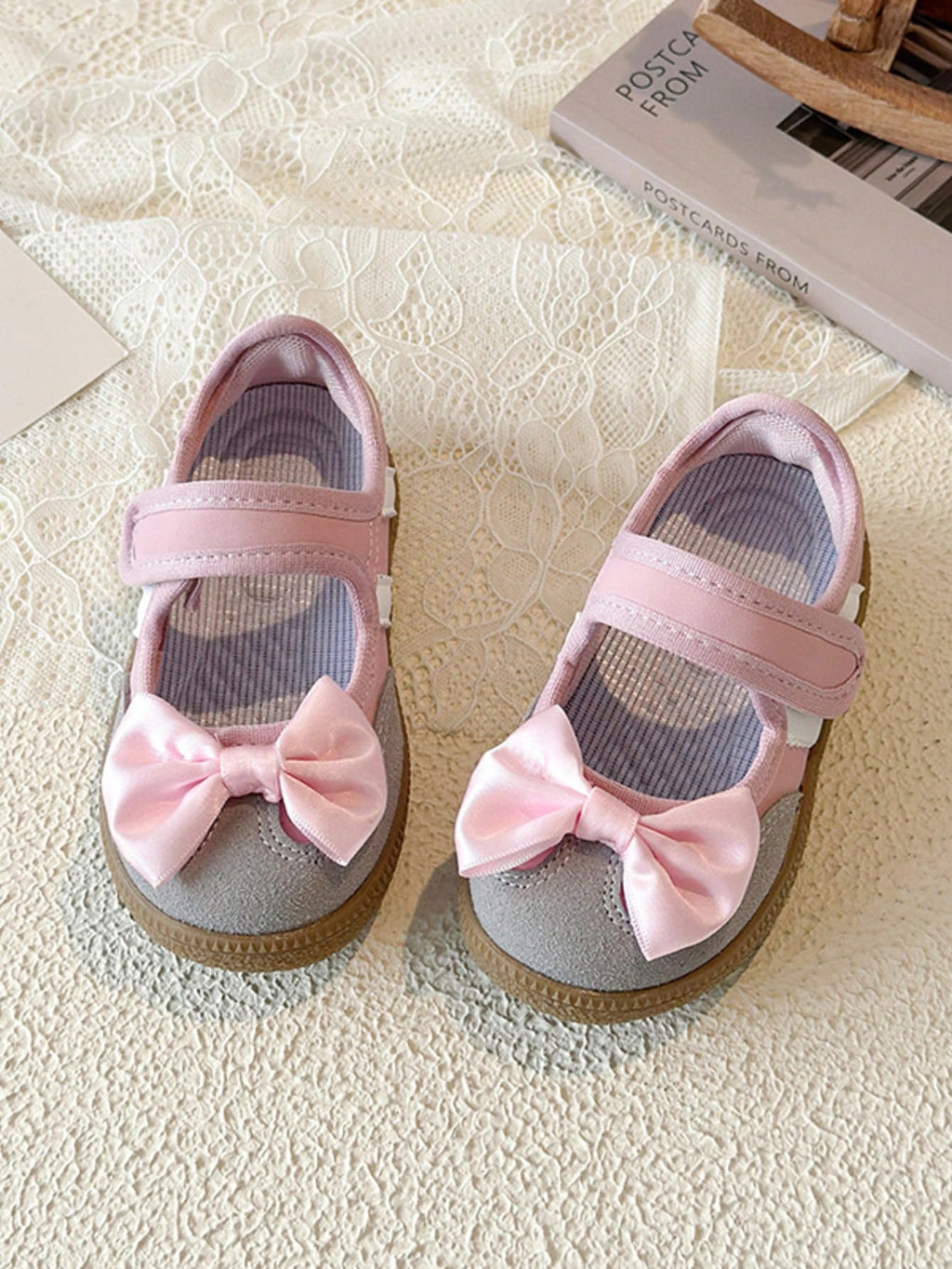 Kids' Cute Bow Soft-Bottom Breathable Slip-On Sneakers