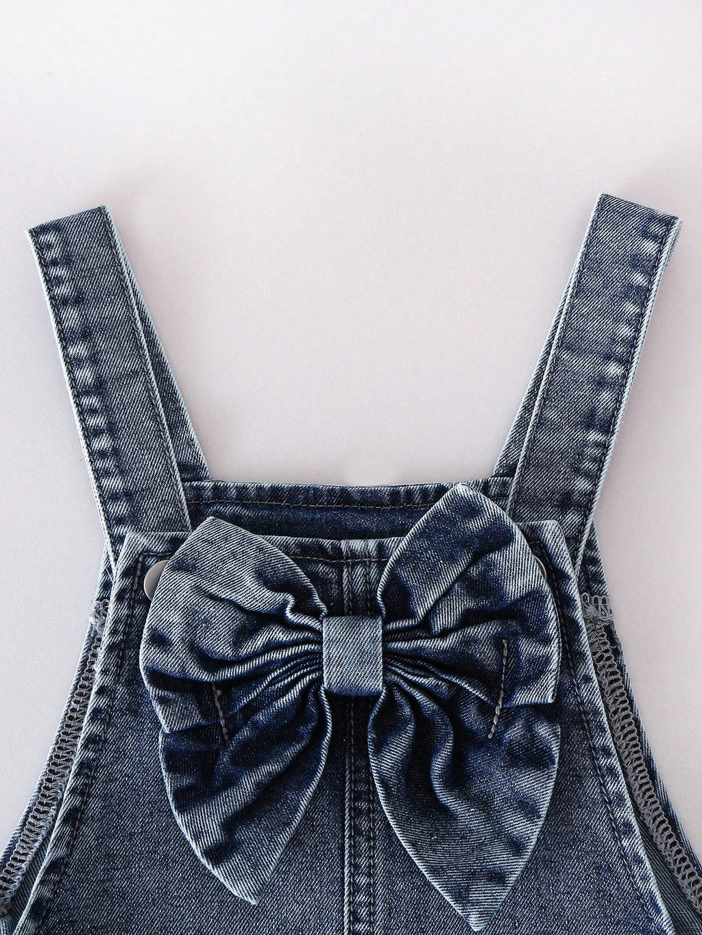 Young Girl Pink Heart Bow Denim Bib Pants