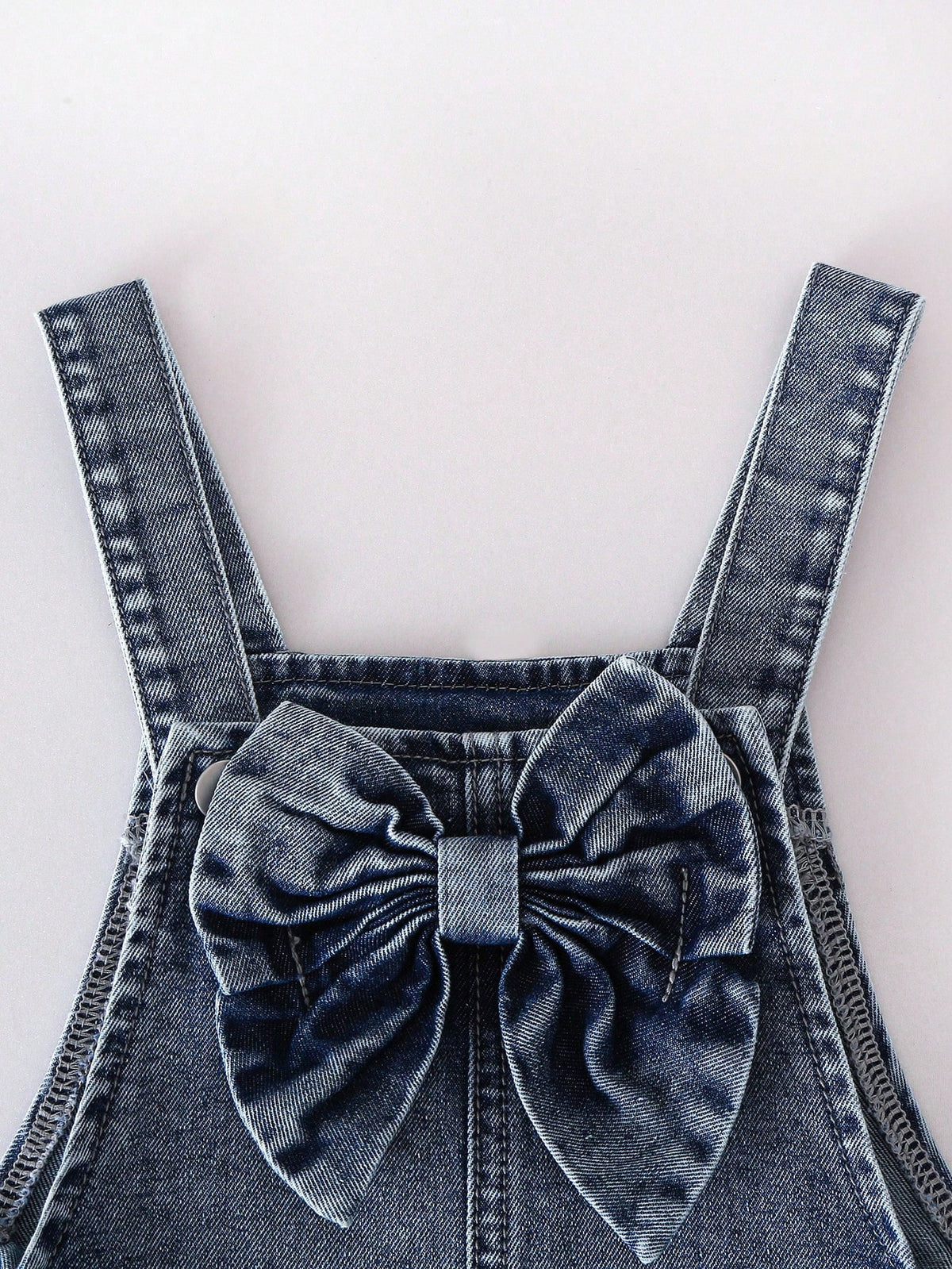 Young Girl Pink Heart Bow Denim Bib Pants