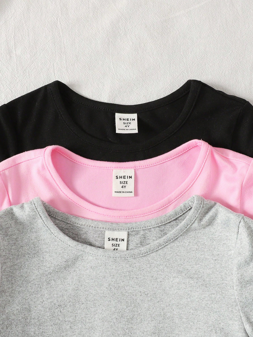 Lot de 3 Robes Fille Maille Douce Rose Noir Gris