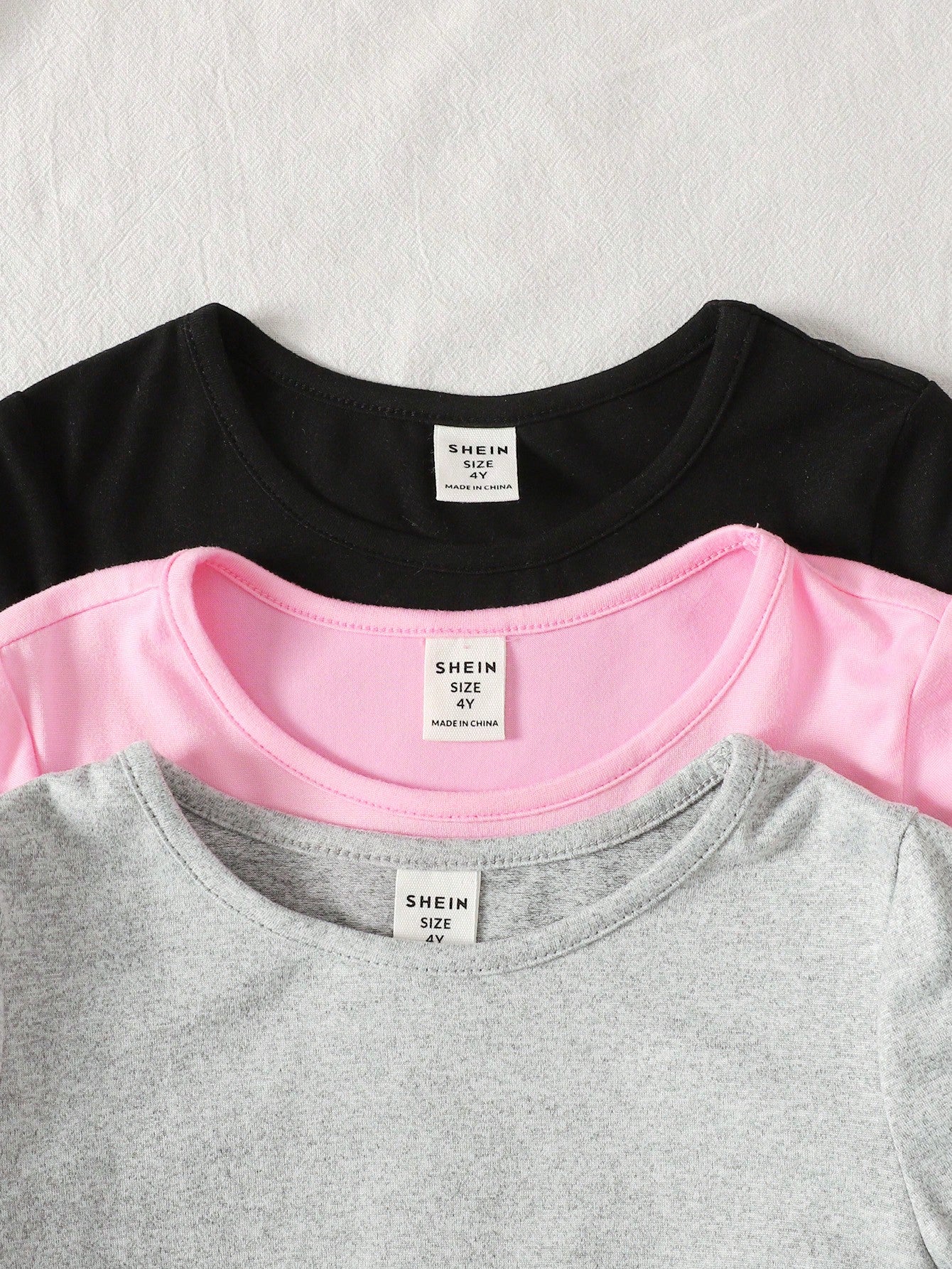 Lot de 3 Robes Fille Maille Douce Rose Noir Gris