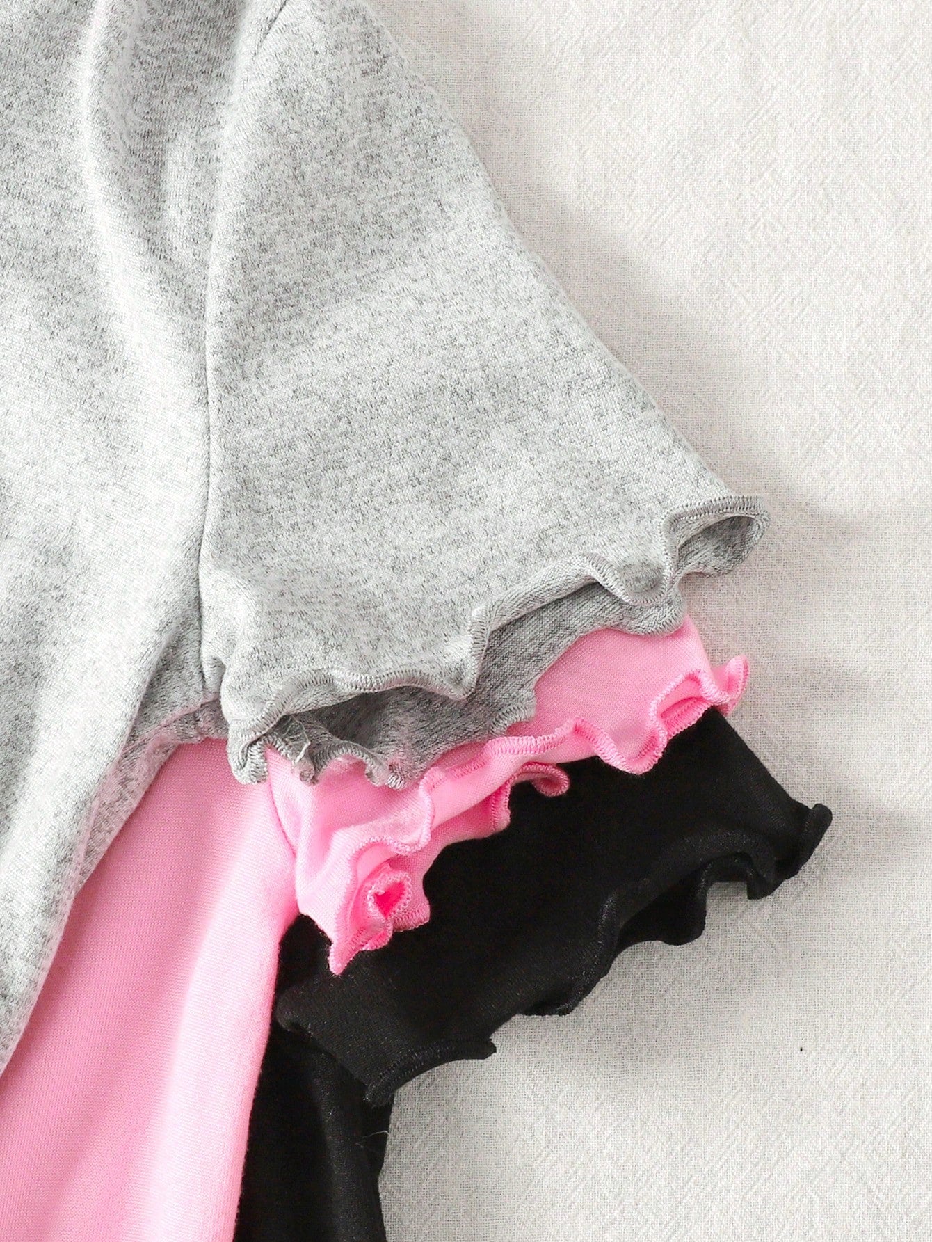Lot de 3 Robes Fille Maille Douce Rose Noir Gris