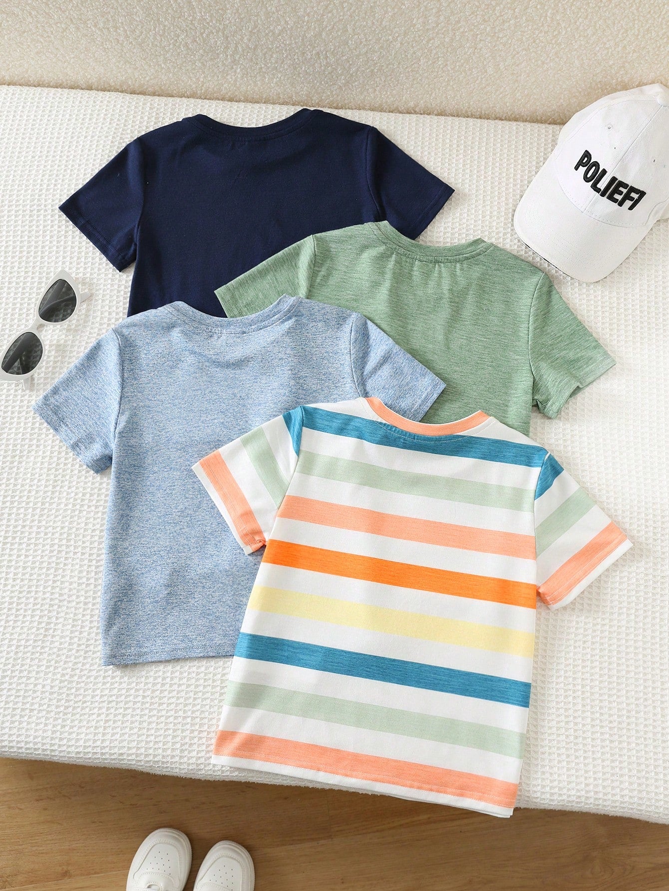 Lot de 4 T-shirts Garçon Rayés Floraux