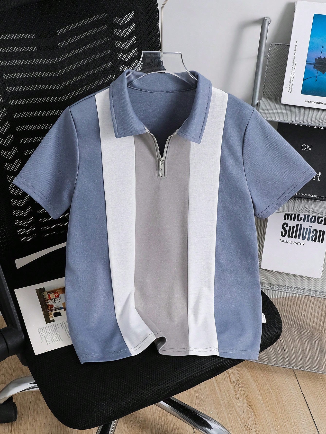 Polo Garçon Colorblock Demi-Zip