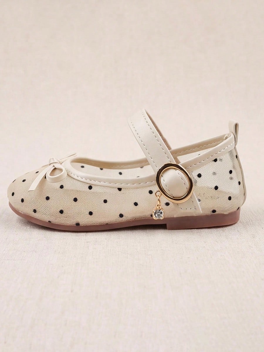 Bambinoo x Playful Pals Mary Janes à pois, nœud et bout ouvert pour filles
