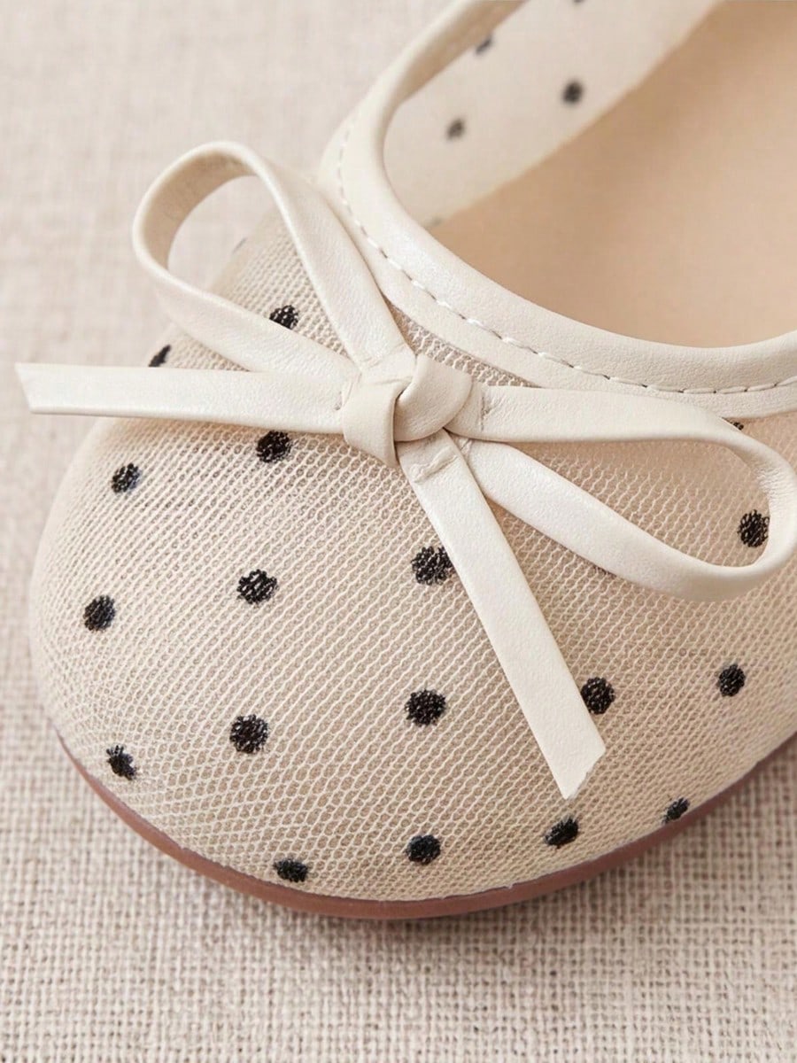 Bambinoo x Playful Pals Girls' Polka Dot Bow Open-Toe Mary Janes
