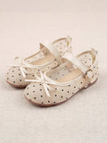 Bambinoo x Playful Pals Girls' Polka Dot Bow Open-Toe Mary Janes