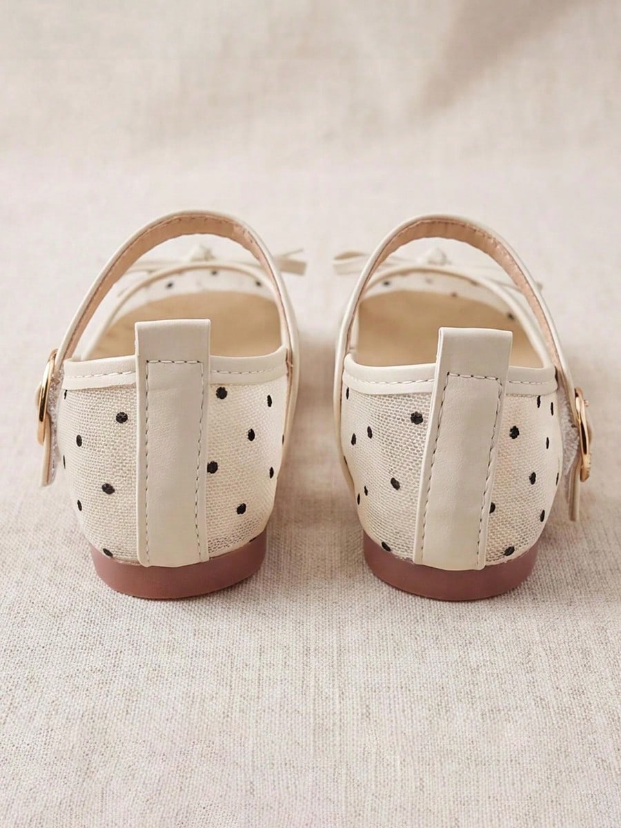 Bambinoo x Playful Pals Mary Janes à pois, nœud et bout ouvert pour filles
