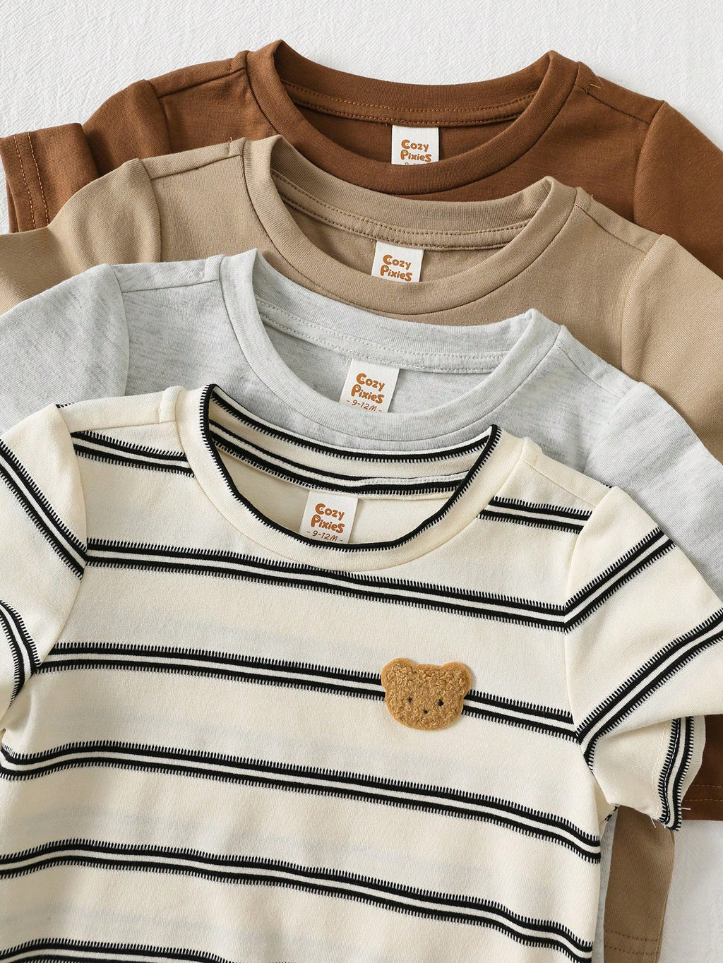 Cozy Pixies Cartoon Bear Knit Sweater 4 Pieces Set