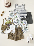 Striped Bear Knit Vest Set