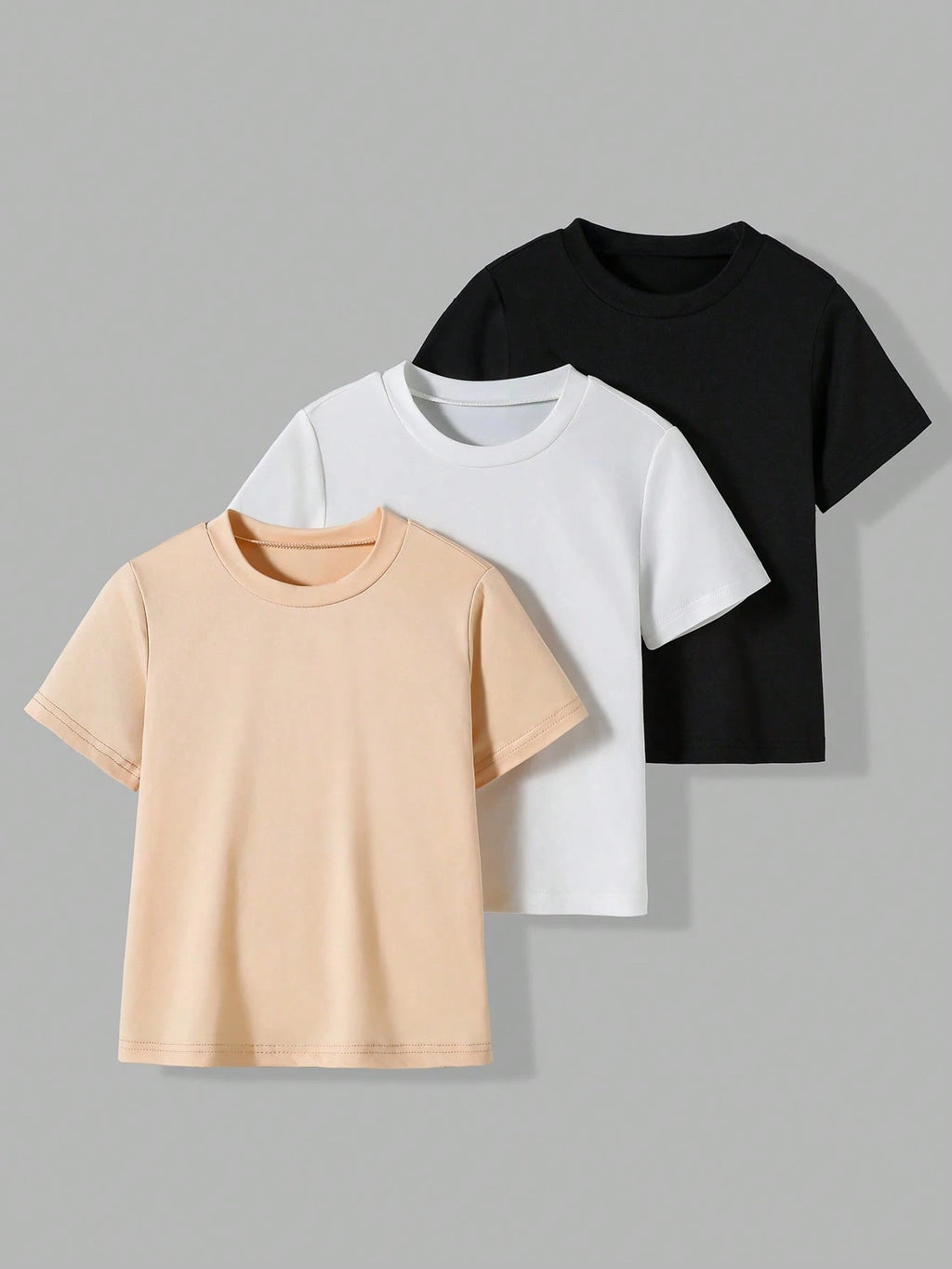 Lot 2 T-shirts Garçon Blanc Abricot Noir