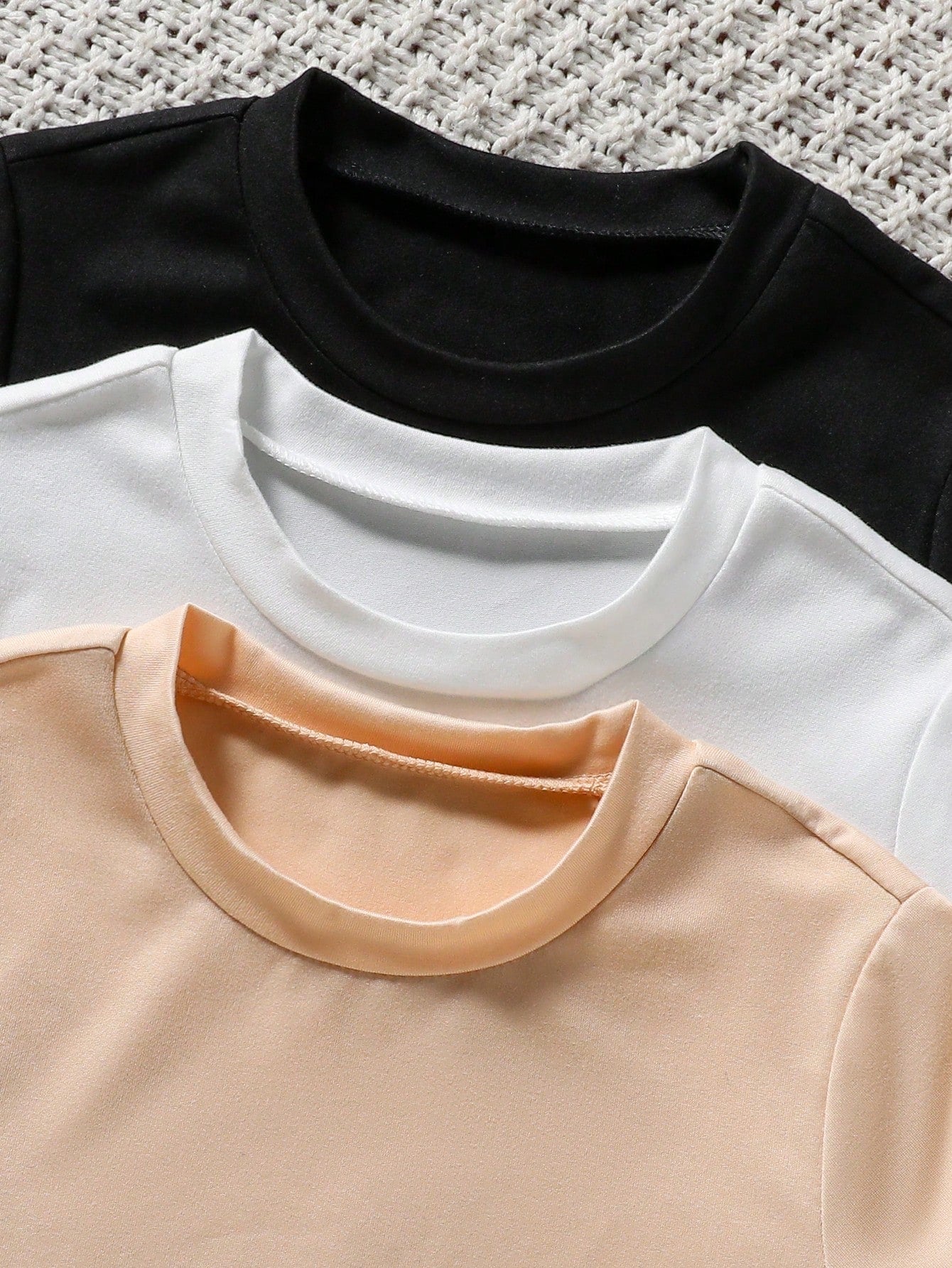 Lot de 2 T-shirts Garçon Blanc Abricot Noir