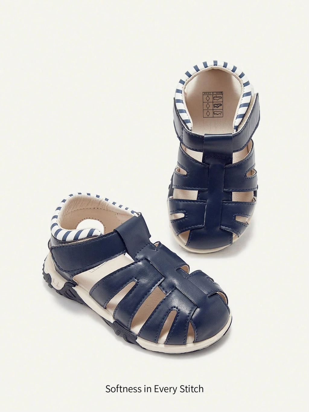 Cozy Pixies Boys' Colorful Flat Summer Sandals for Outdoor Play dark blue