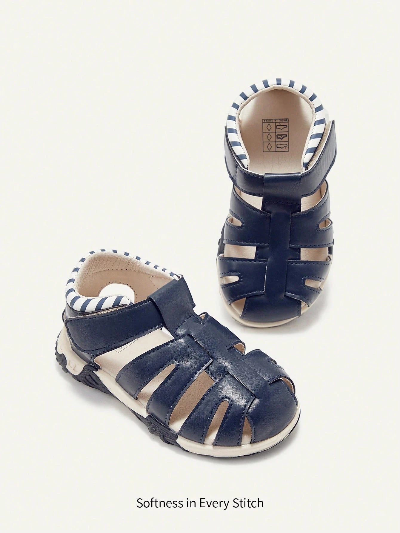 Cozy Pixies Boys' Colorful Flat Summer Sandals for Outdoor Play dark blue