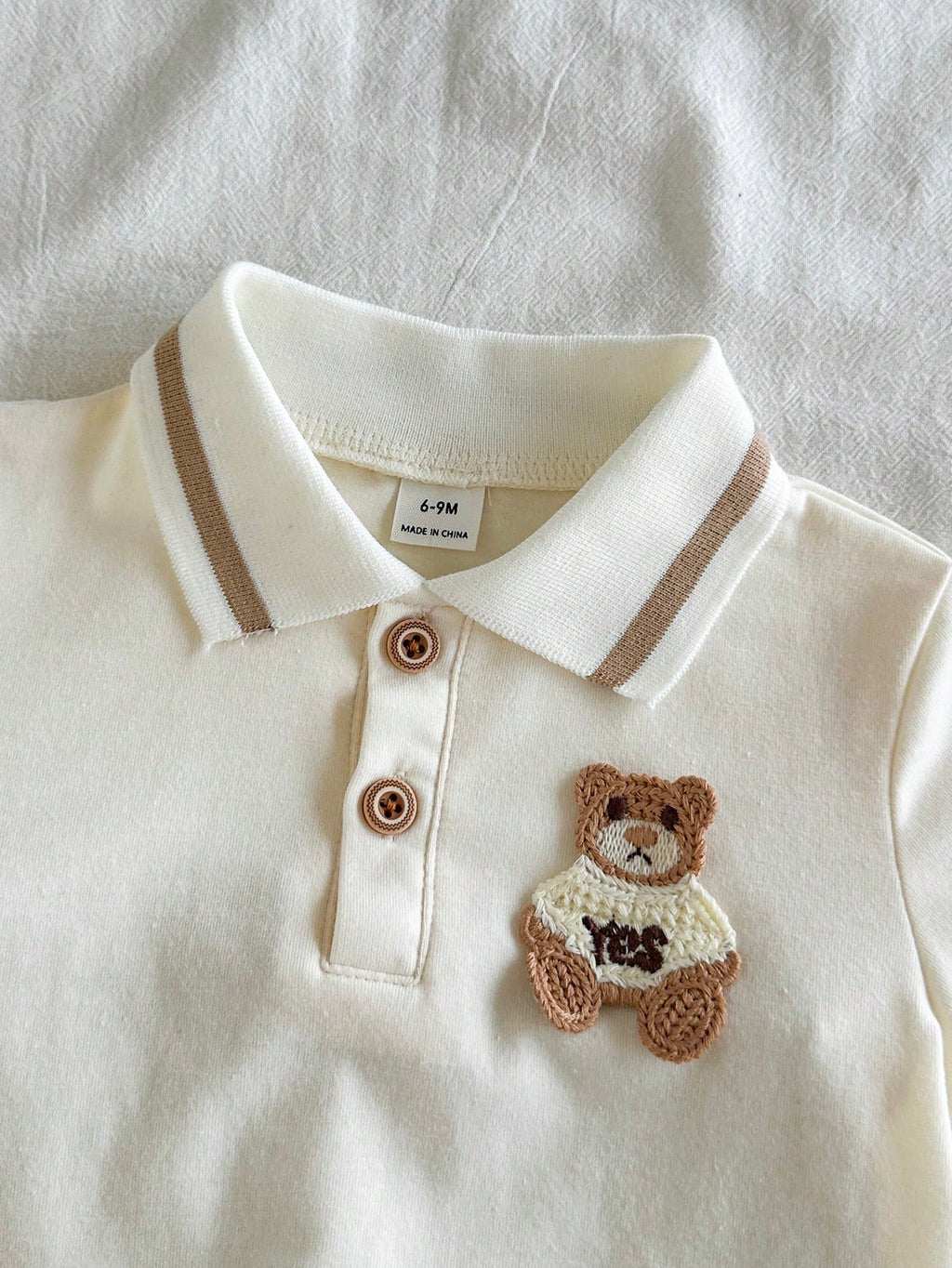 Vintaside Baby Boy Embroidered Bear Polo & Pants Set