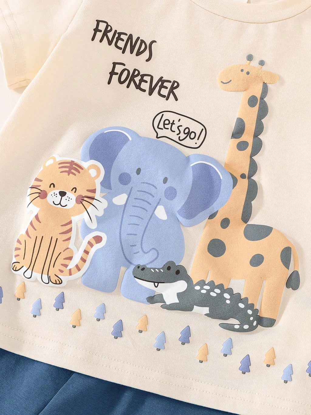 Bambinoo x Cozy Pixies Ensemble 2 pièces bébé tricoté haut et short imprimé animaux de dessin animé