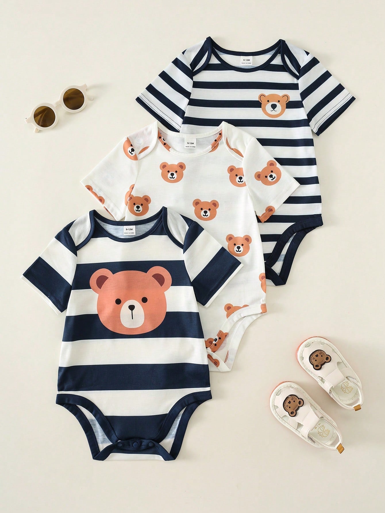 Cozy Pixies 5pcs/Set Infant Baby Boy Color Romper  Multicolor
