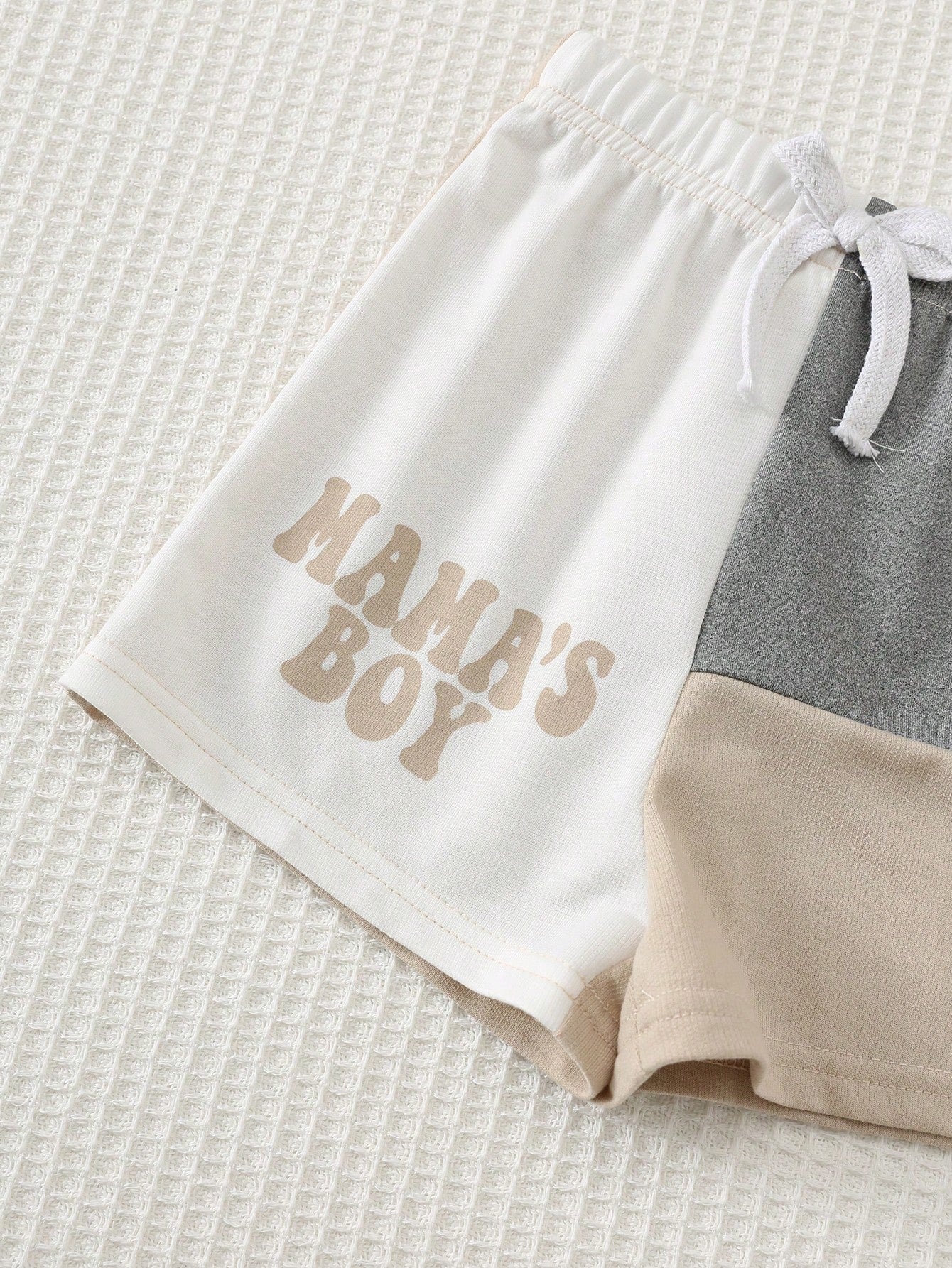 Bambinoo x Cozy Pixies Baby Boy 2-Piece Knit Letter Print Pullover & Shorts Set Multicolor