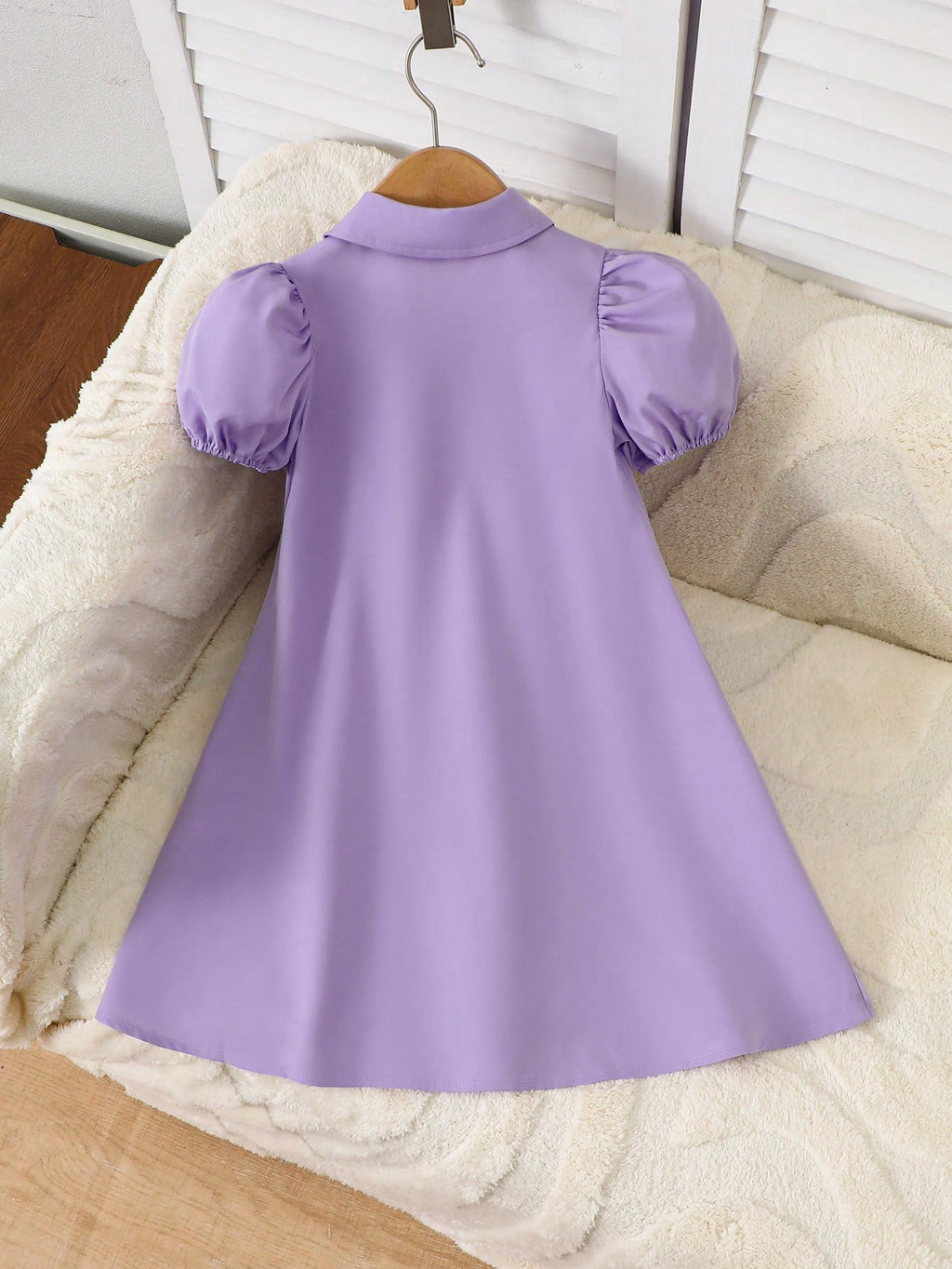 Robe Chemise Fille Lavande Fleurs Chiffon