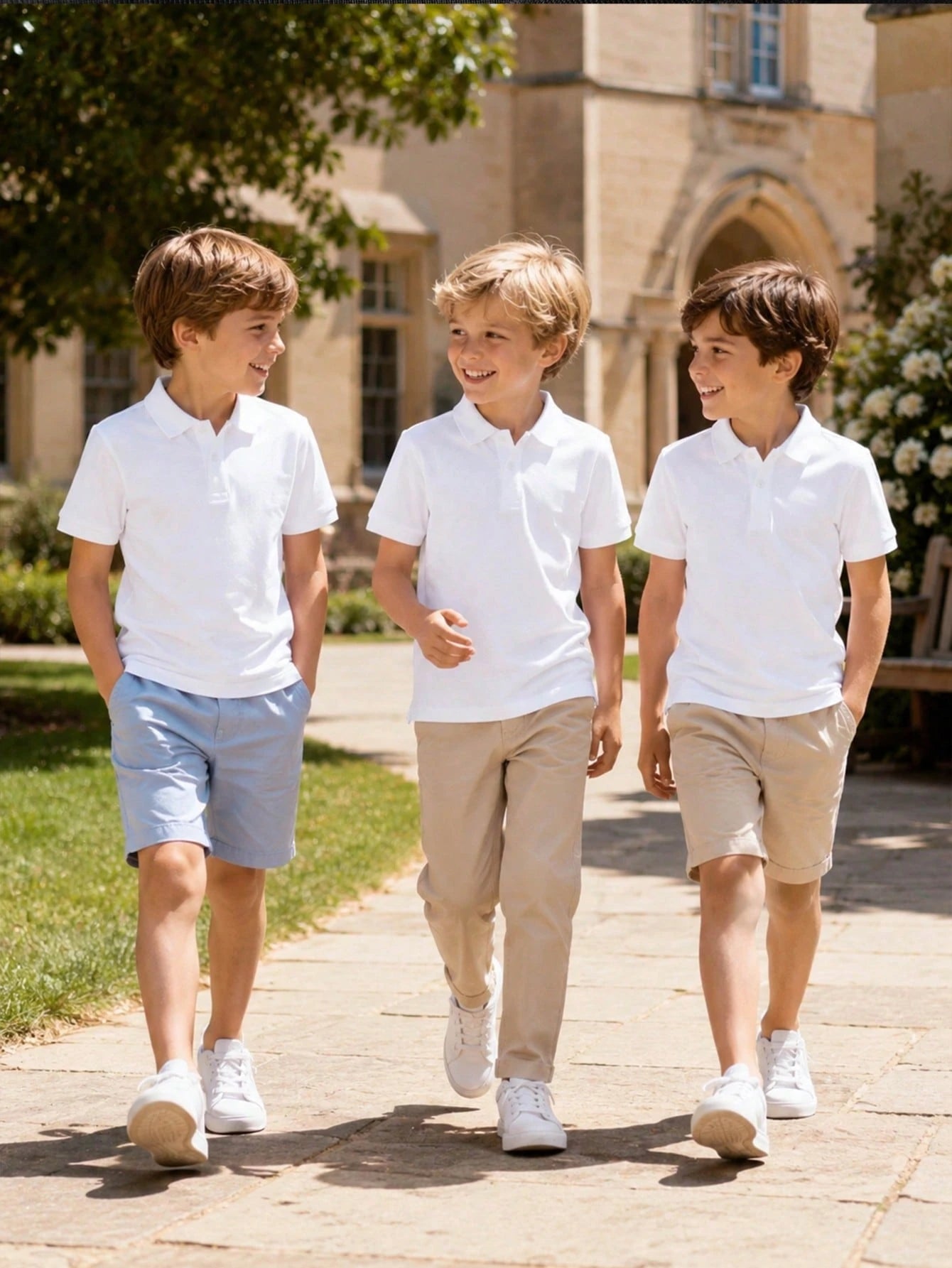 Lot de 3 Polos Blancs Garçon Uniforme Scolaire