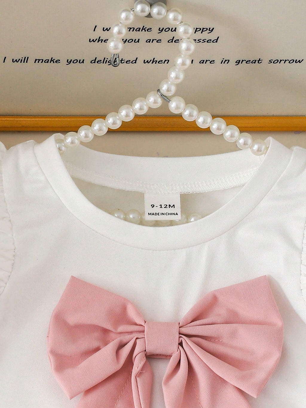 Ensemble 2 pièces Souflis pour bébé fille : haut rose et short fendu