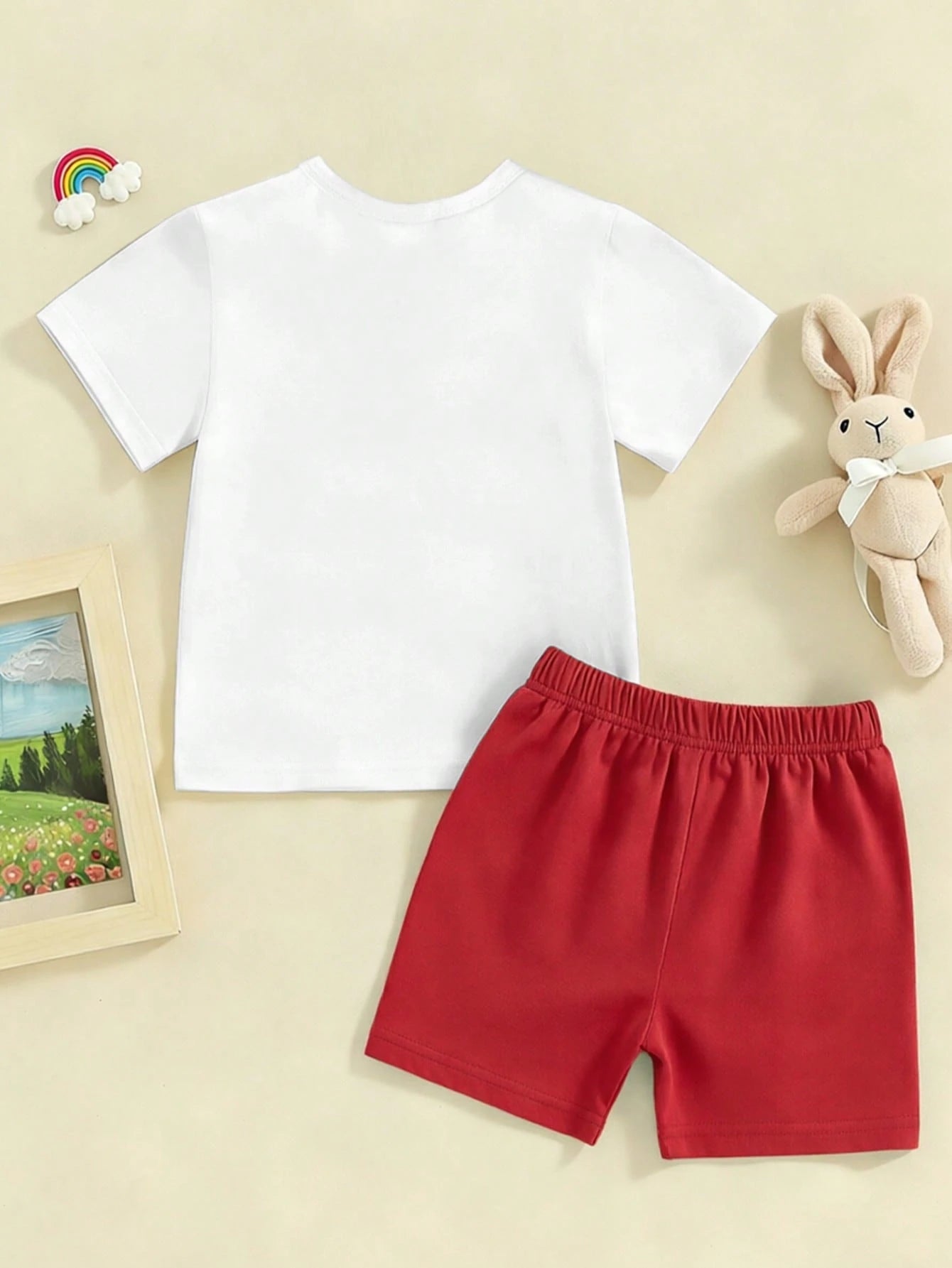Equestrian Plaid Print T-Shirt & Shorts 2 Pieces Set