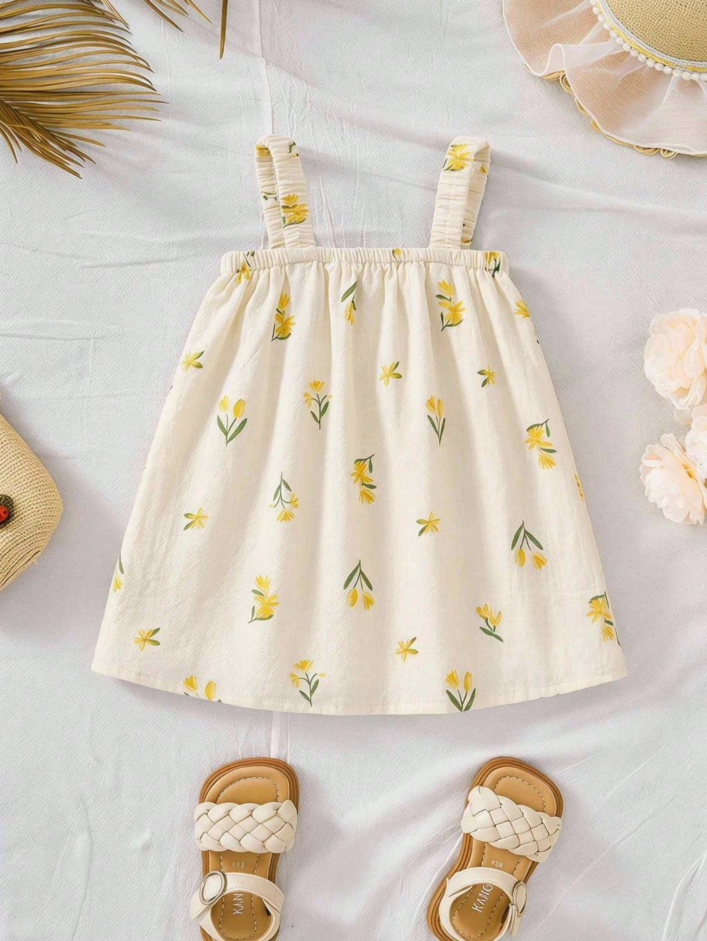Robe sans manches décontractée imprimée florale pour bébé fille Cozy Pixies